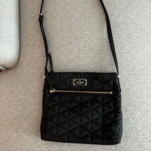 kate spade Black Quilted Crossbody Bag with Gold Hardware